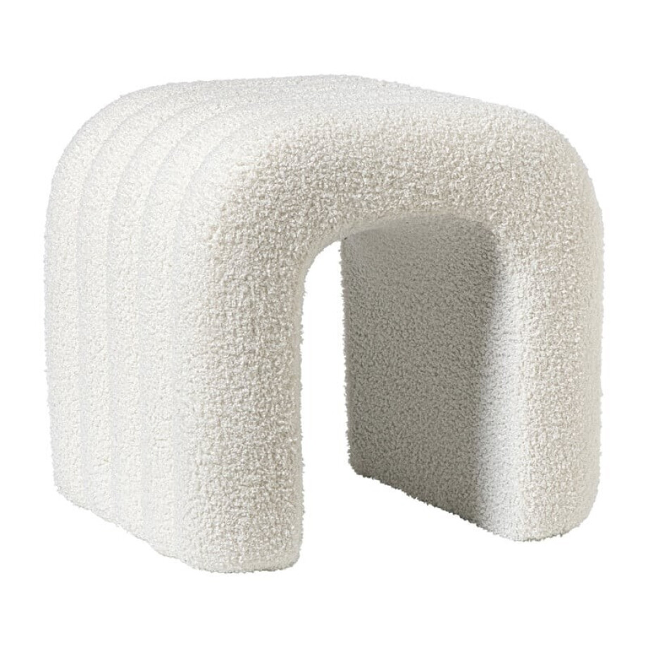 Poef Naomi - wit - 41x42x30 cm afbeelding 