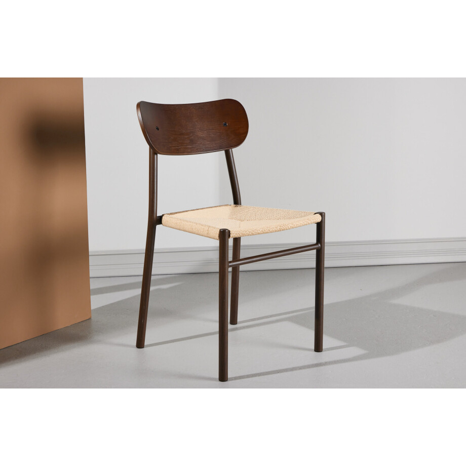 Nohr Eetkamerstoel 'Lakeithia' Rattan, kleur Beige/Mokka afbeelding 1