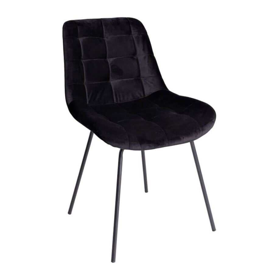 Eetkamerstoel velvet - zwart - 79x50x44 cm Eetkamerstoel velvet - zwart - 79x50x44 cm afbeelding