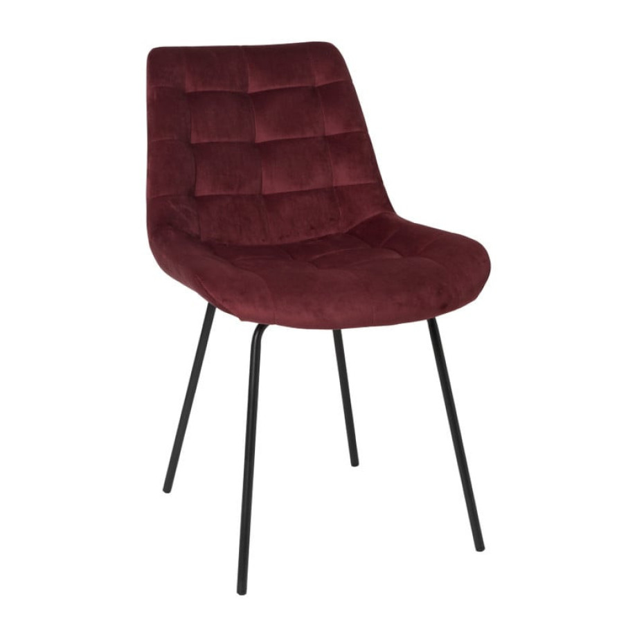 Eetkamerstoel velvet - rood - 79x50x44 cm afbeelding 