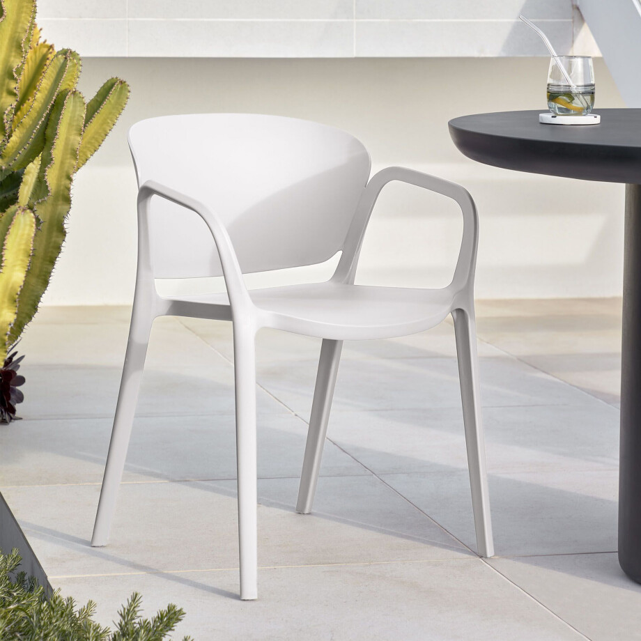 Kave Home Tuinstoel 'Ania' kleur Wit Kave Home Tuinstoel 'Ania' kleur Wit afbeelding 1