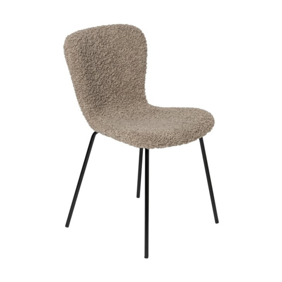 Eetkamerstoel Liz - beige - teddy - 83.5x55x45.4 cm afbeelding 