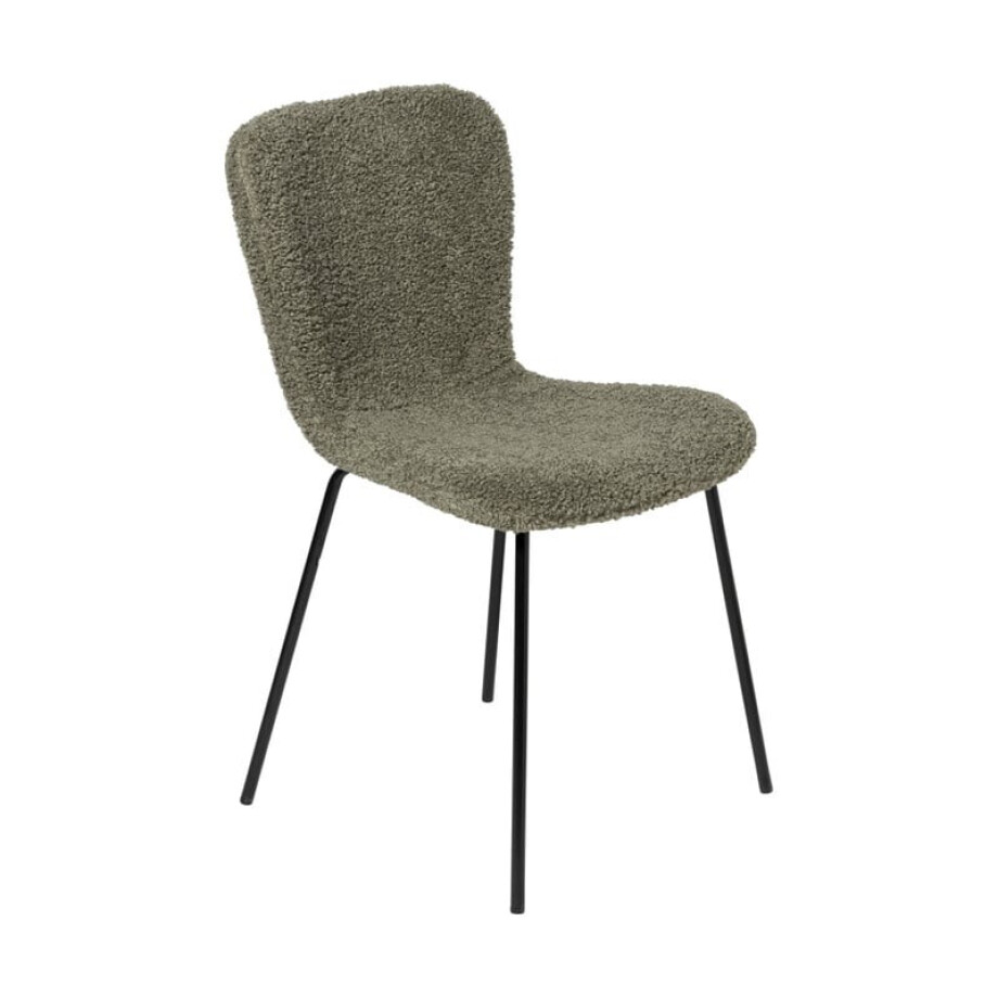 Eetkamerstoel Liz - groen - teddy - 83.5x55x45.4 cm afbeelding 