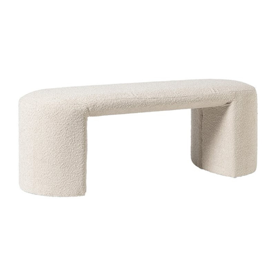 Bank Sara bouclé - beige - 45x120x44 cm Bank Sara bouclé - beige - 45x120x44 cm afbeelding