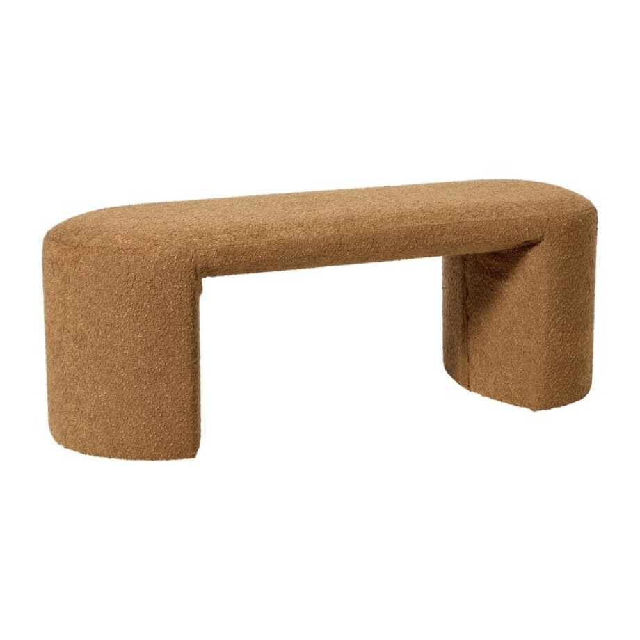 Bank Sara bouclé - bruin - 45x120x44 cm afbeelding 