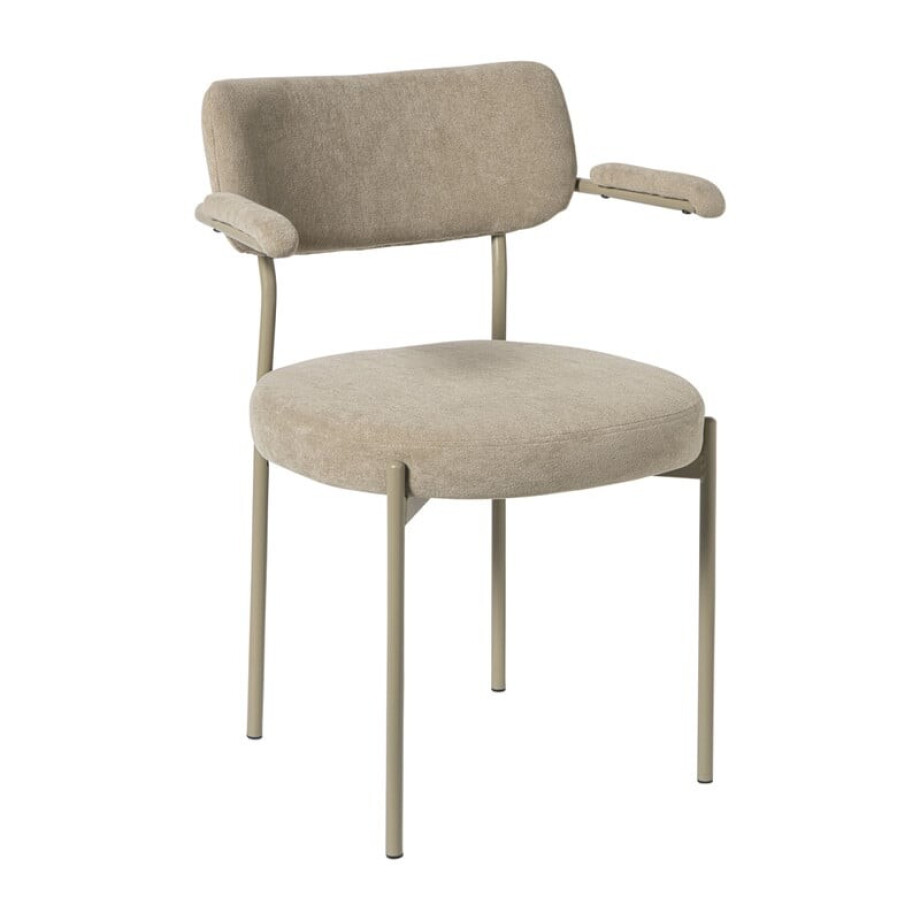 Eetkamerstoel Elvis - beige - 79x57x52 cm Eetkamerstoel Elvis - beige - 79x57x52 cm afbeelding