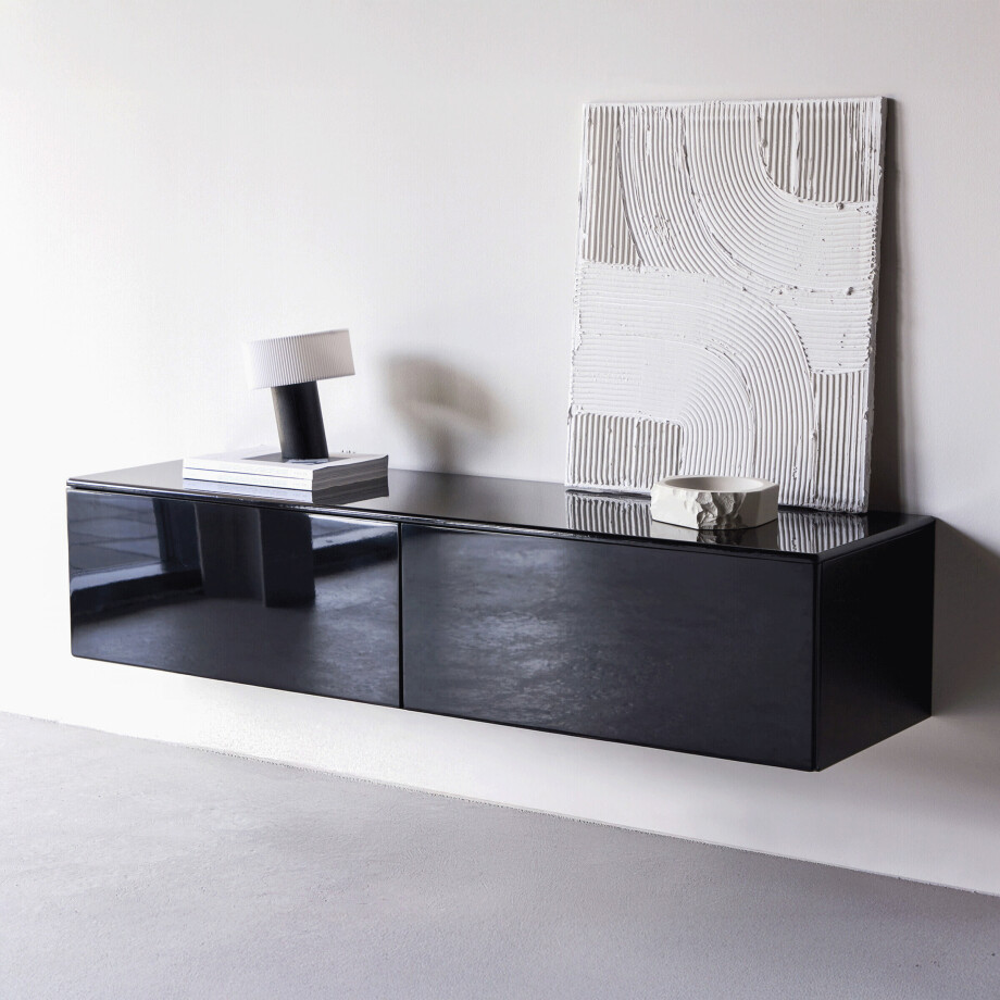 Nohr Hangend TV-meubel 'Zeke' 160cm, kleur Zwart afbeelding 1