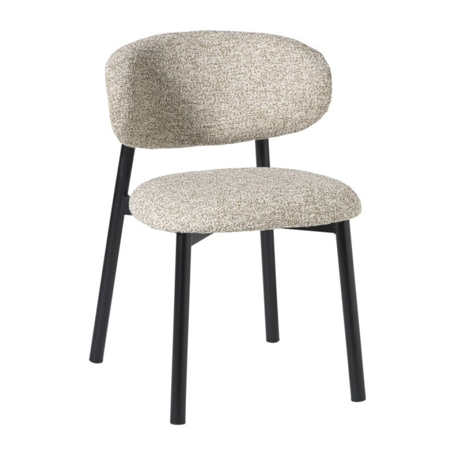 Eetkamerstoel Pienza - beige/zwart - 74x51.5x51 cm afbeelding 