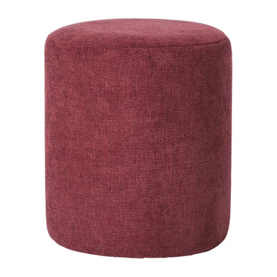 Poef Debby - bordeaux rood - ø35x40 cm afbeelding 