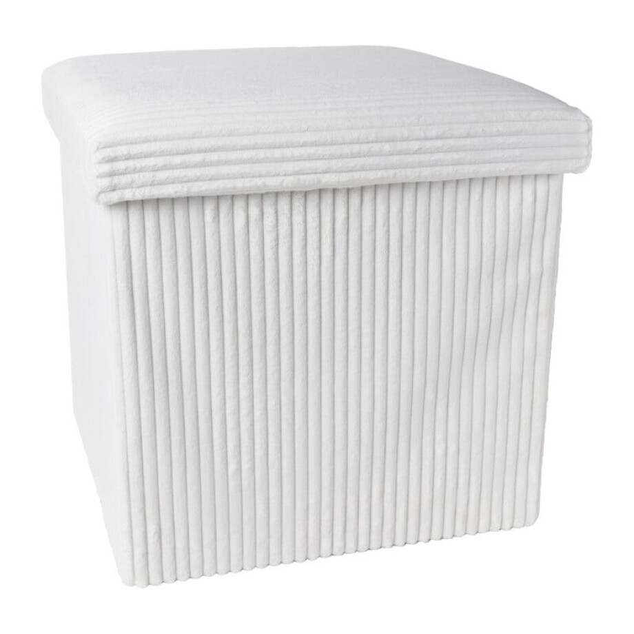 Opbergbox teddy rib vierkant - wit - 38x38x38 cm Opbergbox teddy rib vierkant - wit - 38x38x38 cm afbeelding