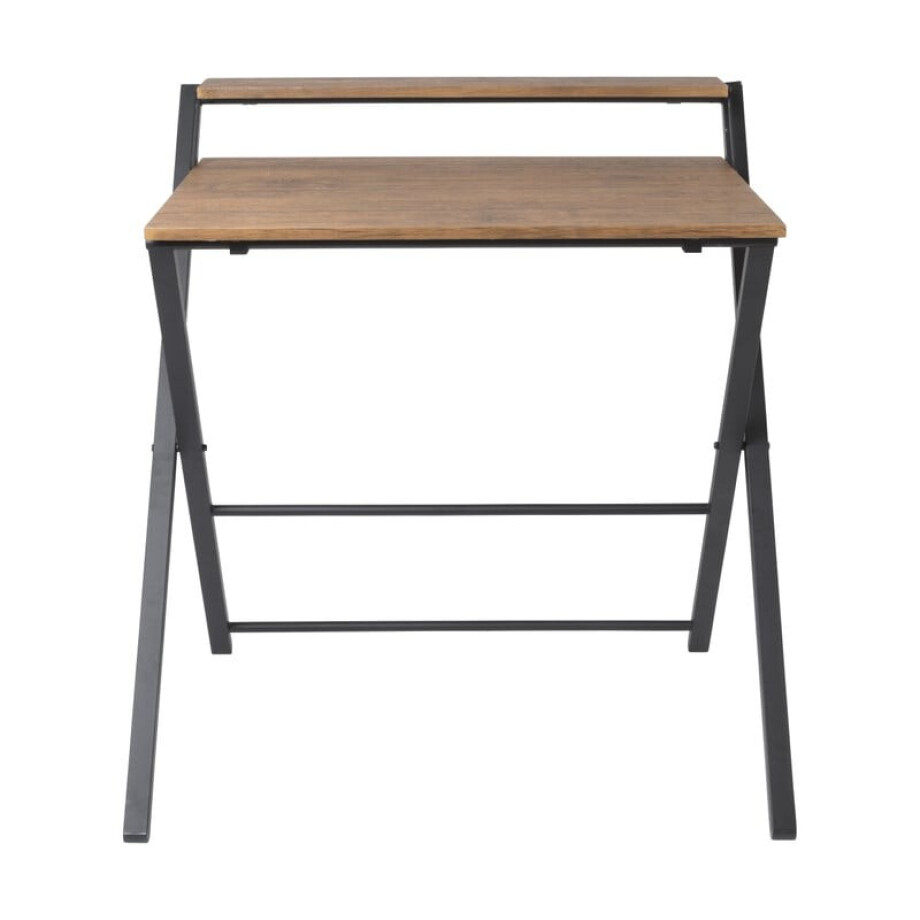 Inklapbaar bureau Leon - bruin/zwart - 84.5x81.5x70 cm afbeelding 