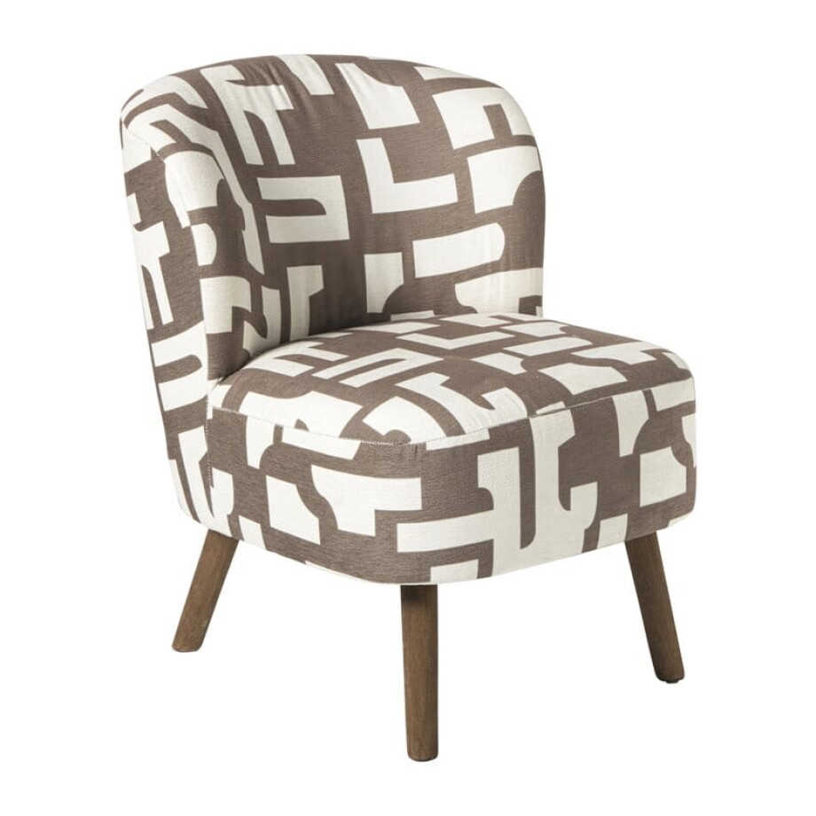 Fauteuil japandi - beige - 69x66x56 cm afbeelding 