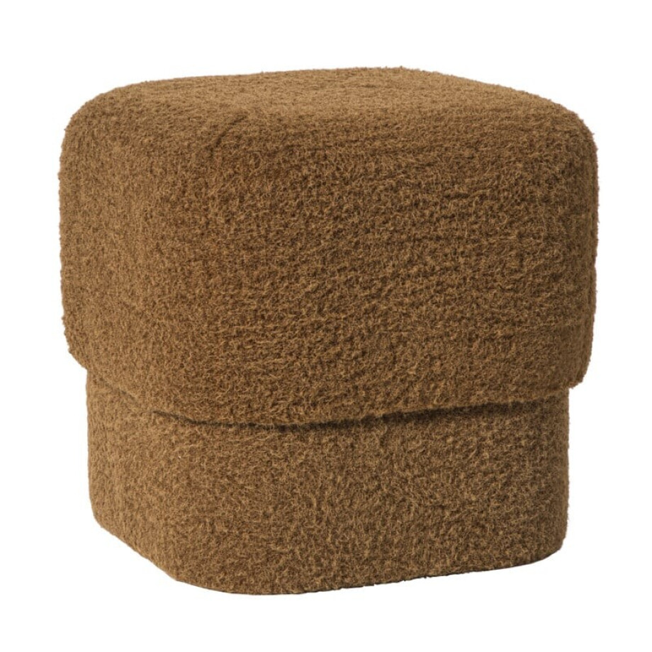 Poef vilt - bruin - 40x40x40 cm afbeelding 