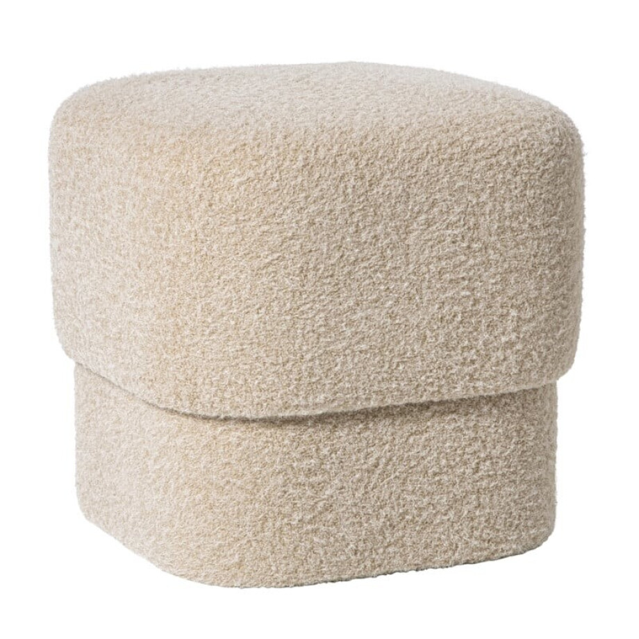 Poef vilt - beige - 40x40x40 cm afbeelding 