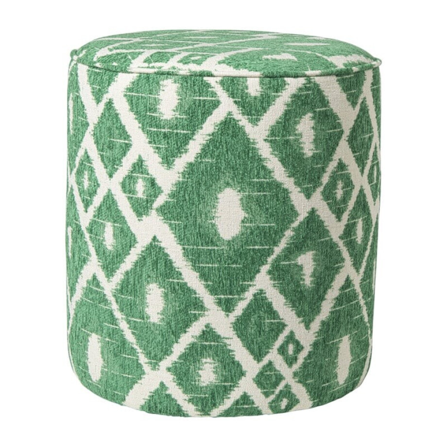 Poef ruit - groen - ø35x38 cm afbeelding 