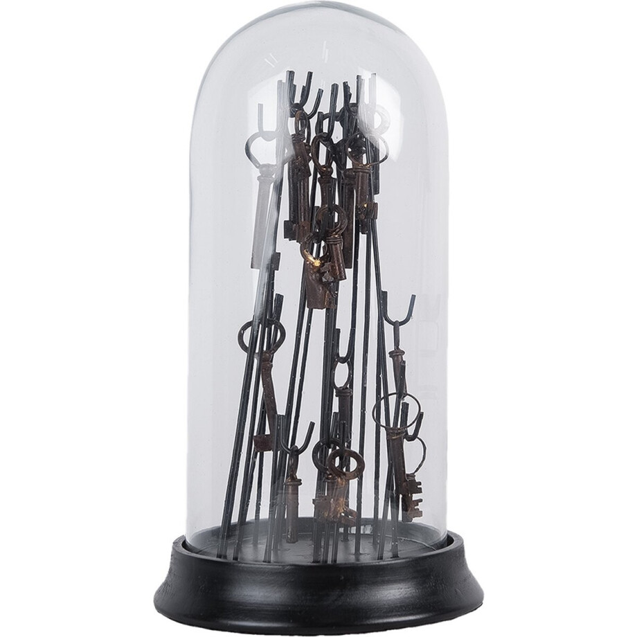 Clayre & Eef Stolp Ø 18x36 cm Bruin Glas Sleutels Clayre & Eef Stolp Ø 18x36 cm Bruin Glas Sleutels afbeelding 1