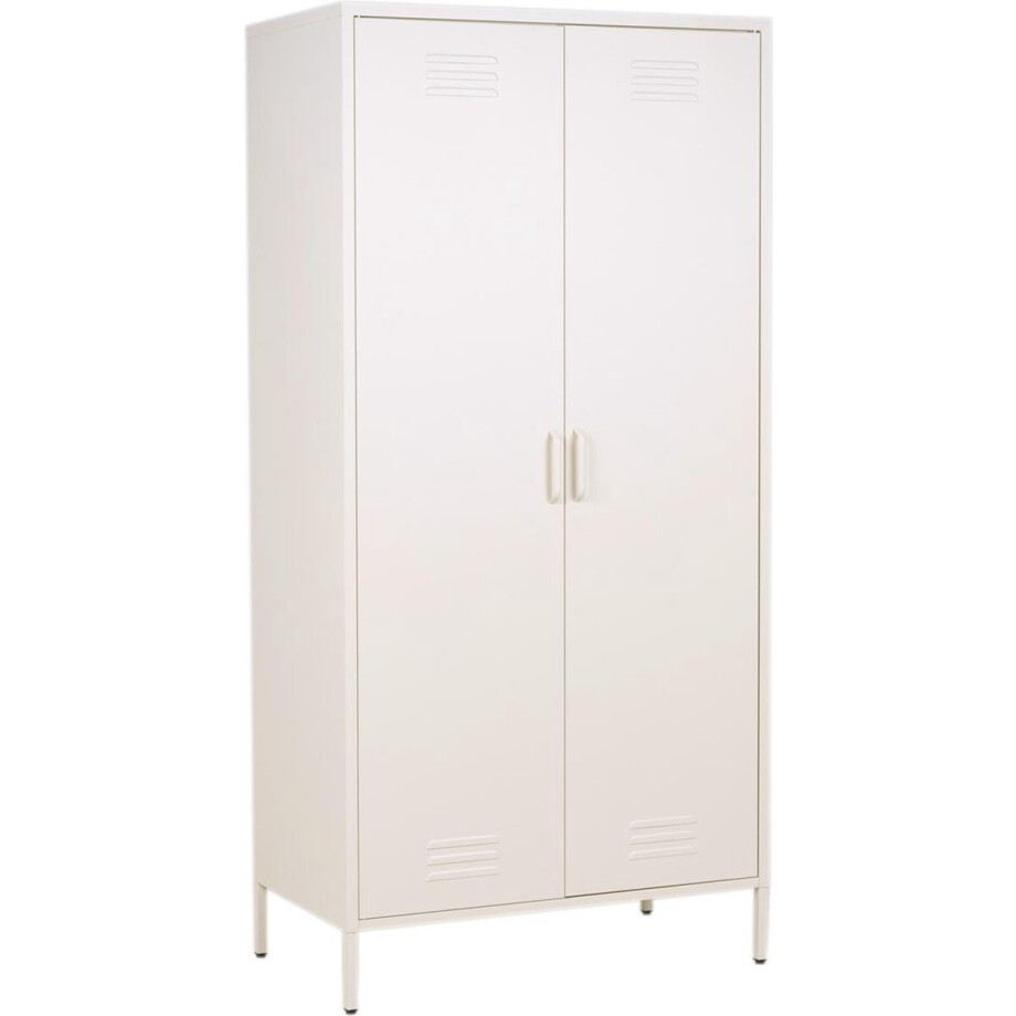 MaximaVida metalen kleding lockerkast Finn 90 x 50 x 185 cm ivoor - 8 schappen afbeelding 1