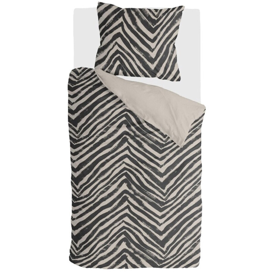 Byrklund Dekbedovertrek Zanny Zebra - 140x220 - 100% Polyester - Zwart / Beige afbeelding 1