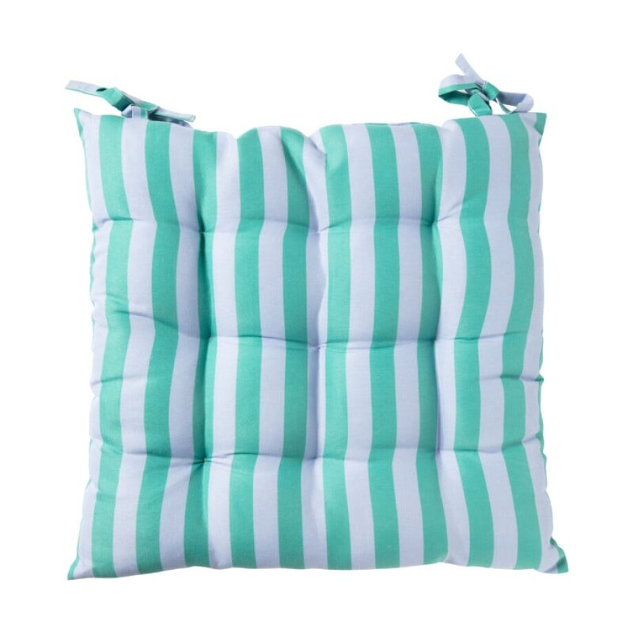Zitkussen streep - groen/blauw - 40x40 cm afbeelding 