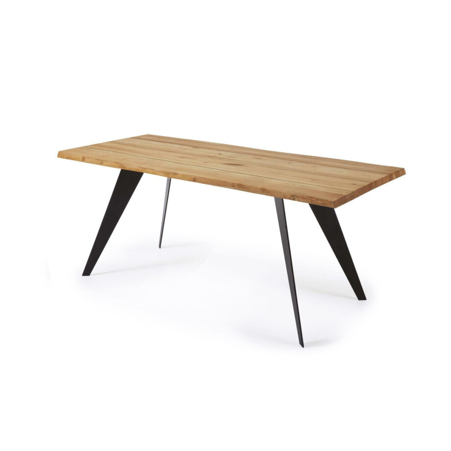 Kave Home Eettafel 'Koda' Boomstam, Eiken, 160 x 90cm Kave Home Eettafel 'Koda' Boomstam, Eiken, 160 x 90cm afbeelding