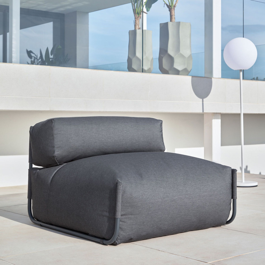 Kave Home Modulaire Outdoor Bank 'Square' kleur Donkergrijs afbeelding 1