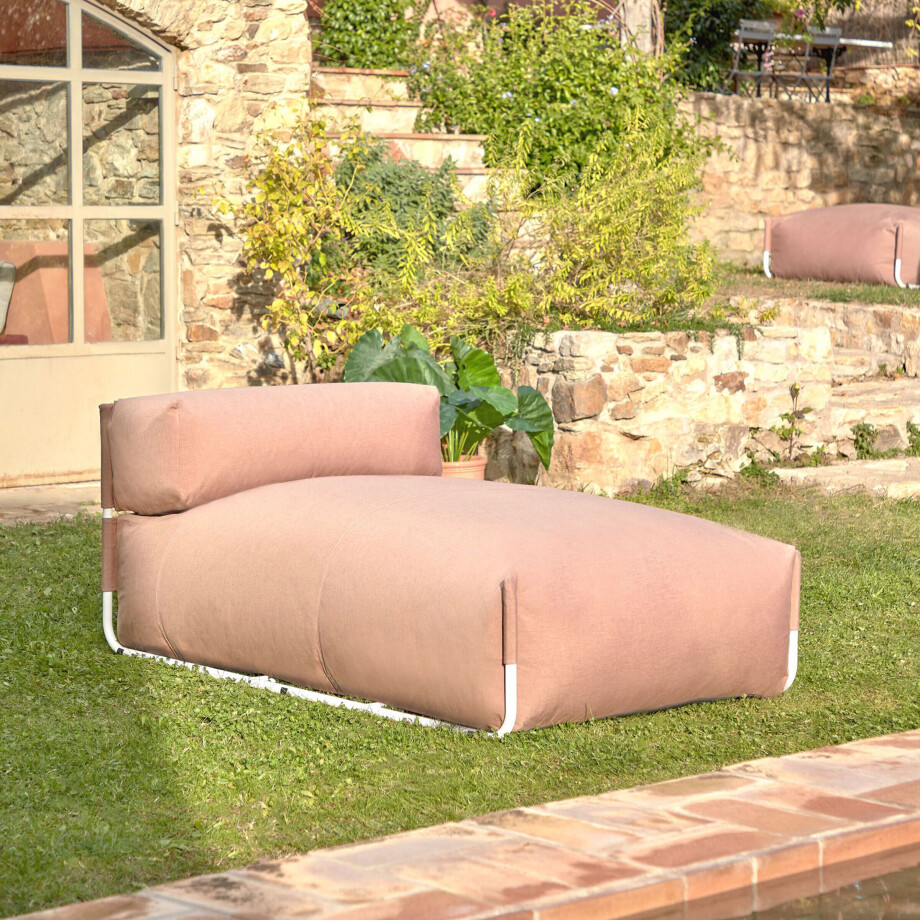 Kave Home Modulaire Outdoor Bank 'Square' Chaise Longue, kleur Terracotta afbeelding 1