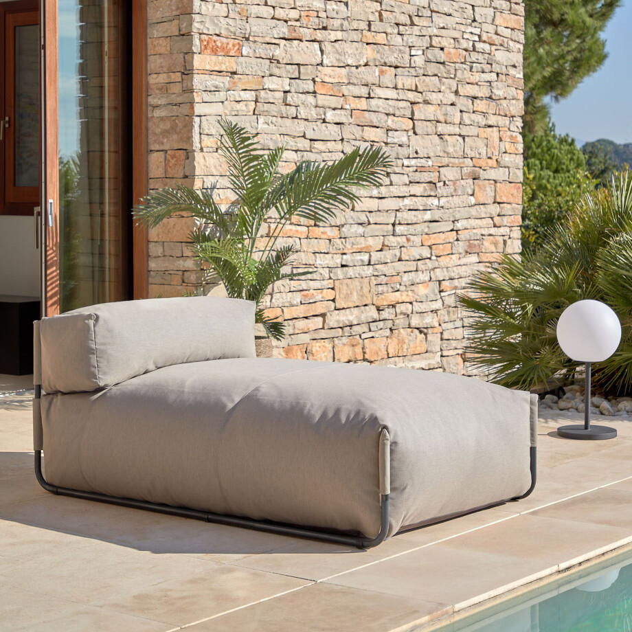 Kave Home Modulaire Outdoor Bank 'Square' Chaise Longue, kleur Groen Kave Home Modulaire Outdoor Bank 'Square' Chaise Longue, kleur Groen afbeelding 1