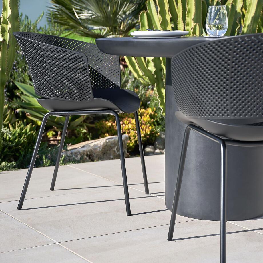 Kave Home Tuinstoel 'Yeray' kleur Zwart afbeelding 1