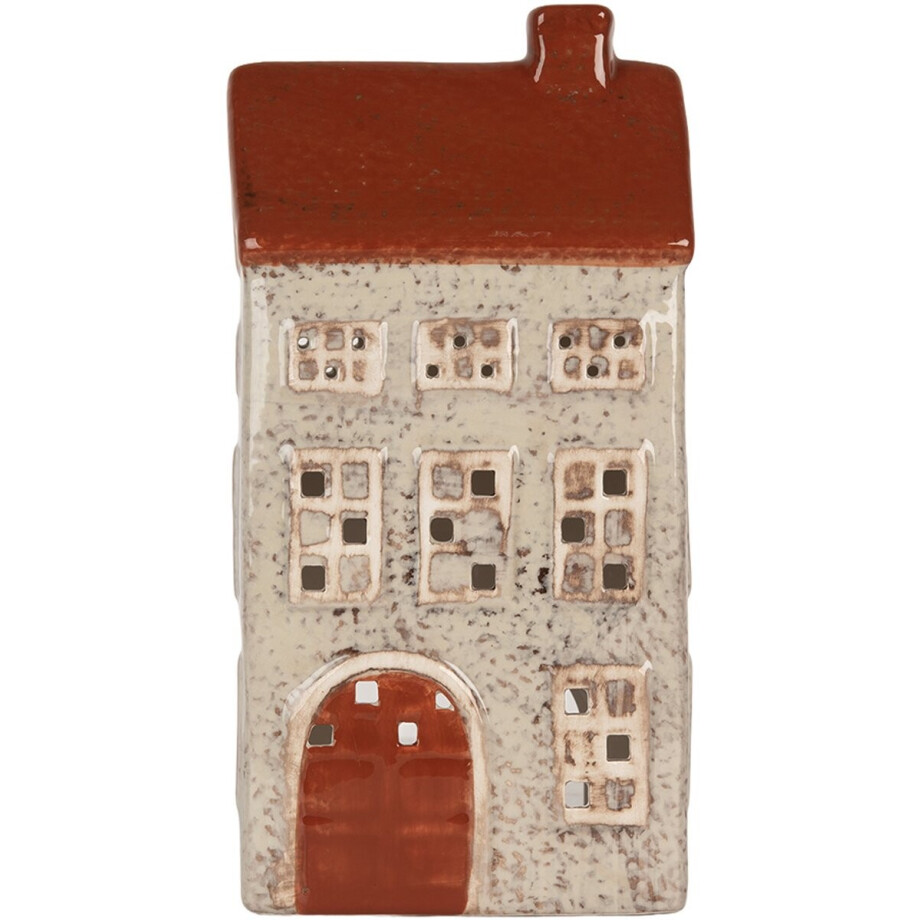 Clayre & Eef Waxinelichthouder Huis 12x8x24 cm Beige Keramiek Clayre & Eef Waxinelichthouder Huis 12x8x24 cm Beige Keramiek afbeelding 1