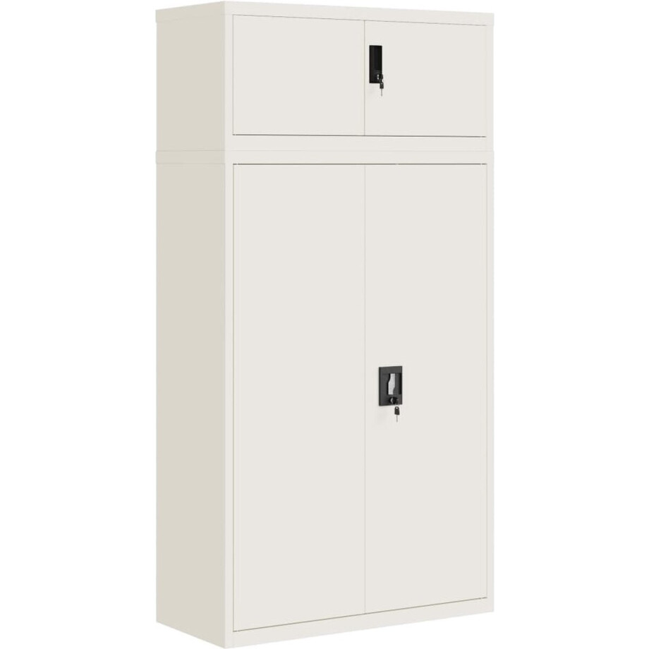 vidaXL - Archiefkast - 90x40x180 - cm - staal - wit afbeelding 1