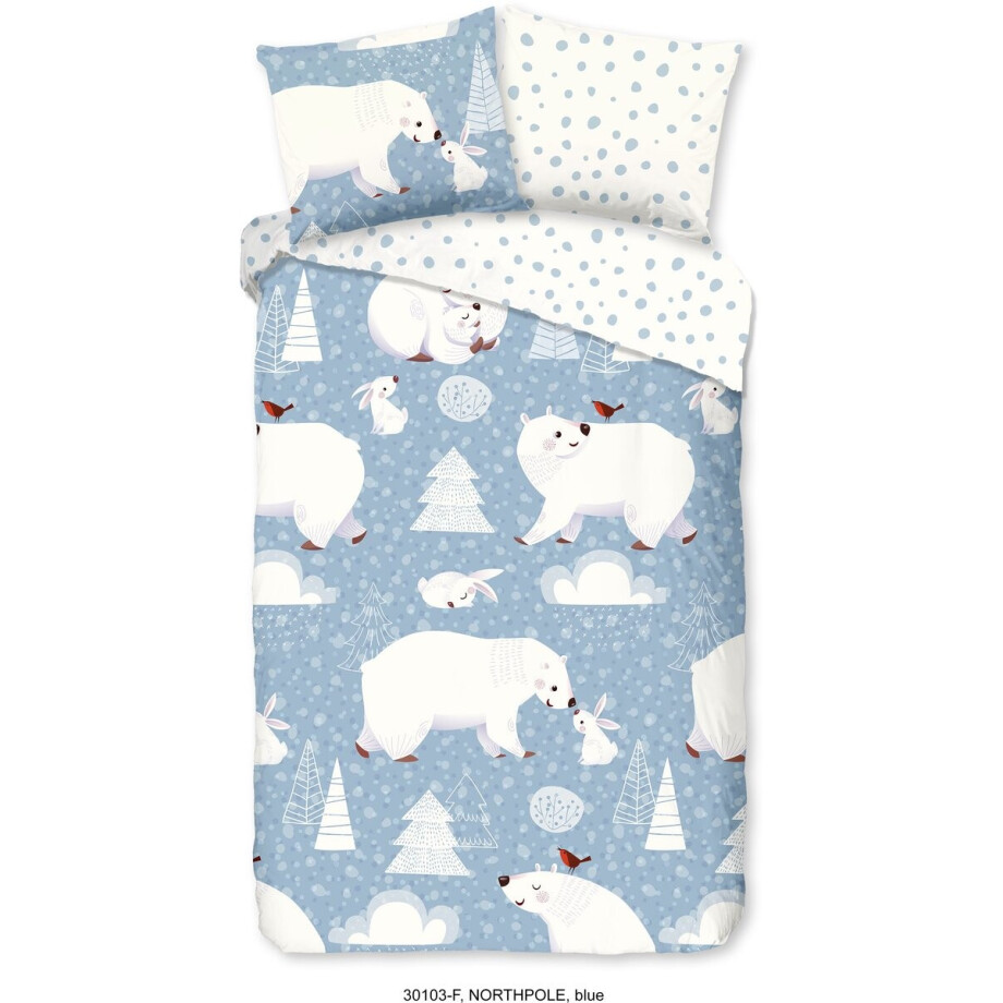 Good Morning Kinderdekbedovertrek "ijsberen" - Blauw - (140x200/220 cm) - Katoen Flanel Good Morning Kinderdekbedovertrek "ijsberen" - Blauw - (140x200/220 cm) - Katoen Flanel afbeelding 1