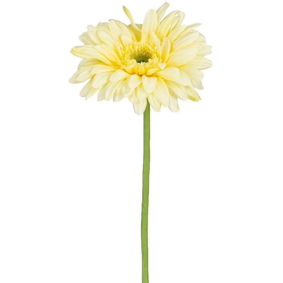 Mica Decorations Kunstbloem Gerbera Floral - H60 cm - geel - kunststof - stelen kunstbloemen - boeket - rozen bloemetjes afbeelding 1