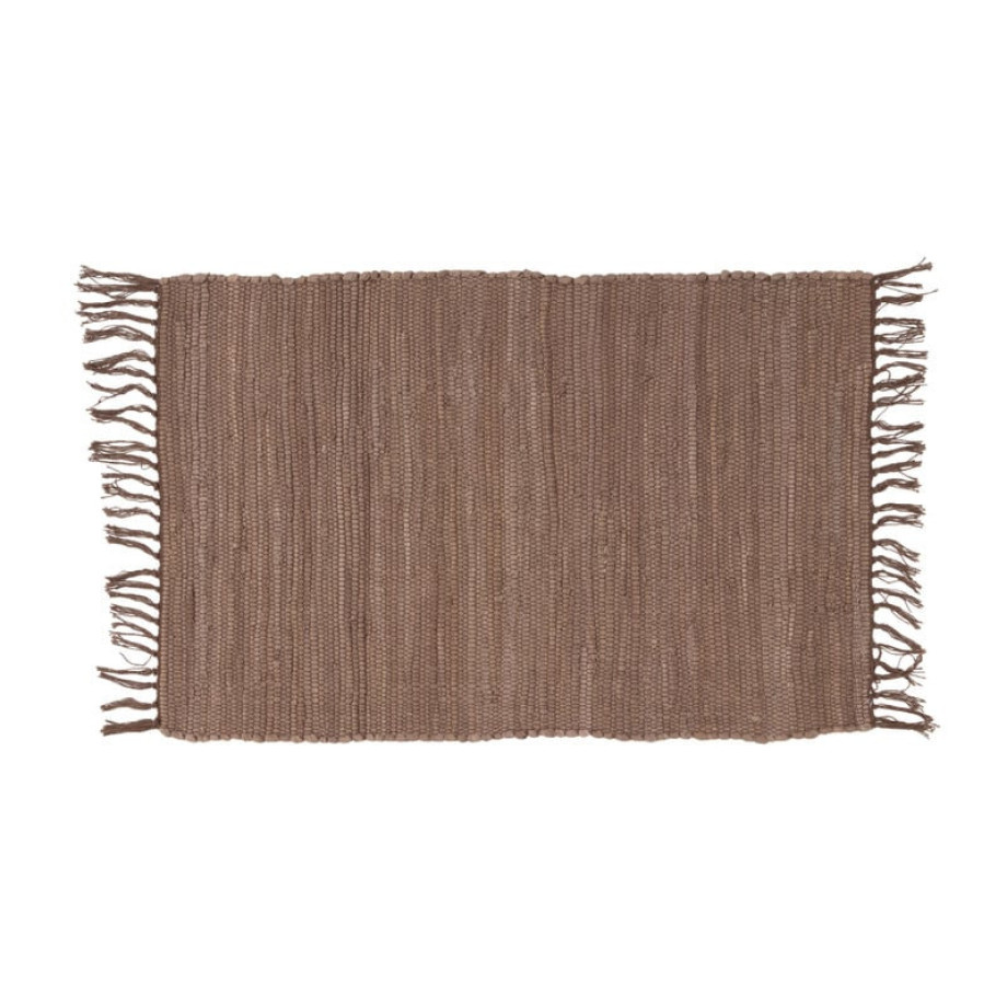 Vloerkleed chindi - bruin - 60x90 cm afbeelding 