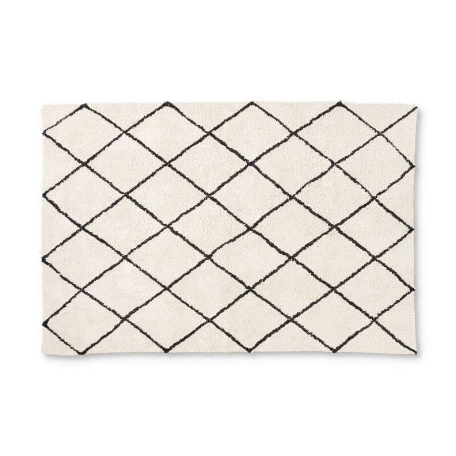 Vloerkleed berber - naturel/zwart - 160x230 cm afbeelding 