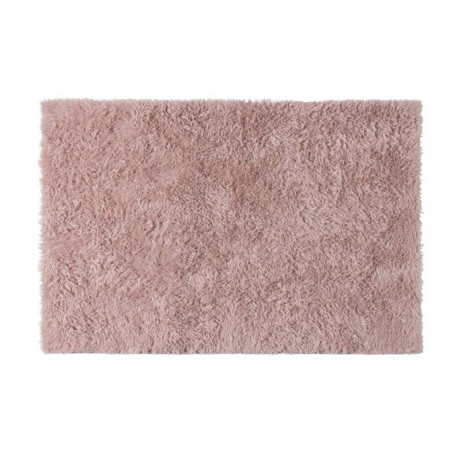 Vloerkleed hoogpolig - roze - 60x90 cm afbeelding 