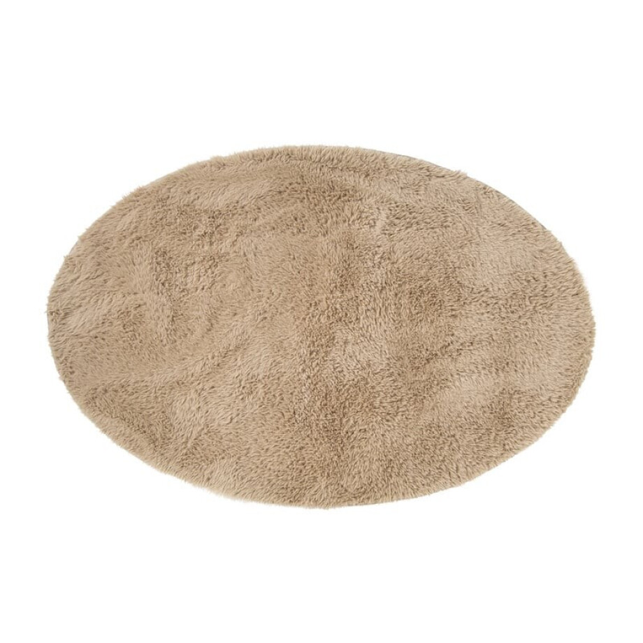 Vloerkleed fluffy ovaal - bruin - 120x180 cm afbeelding 