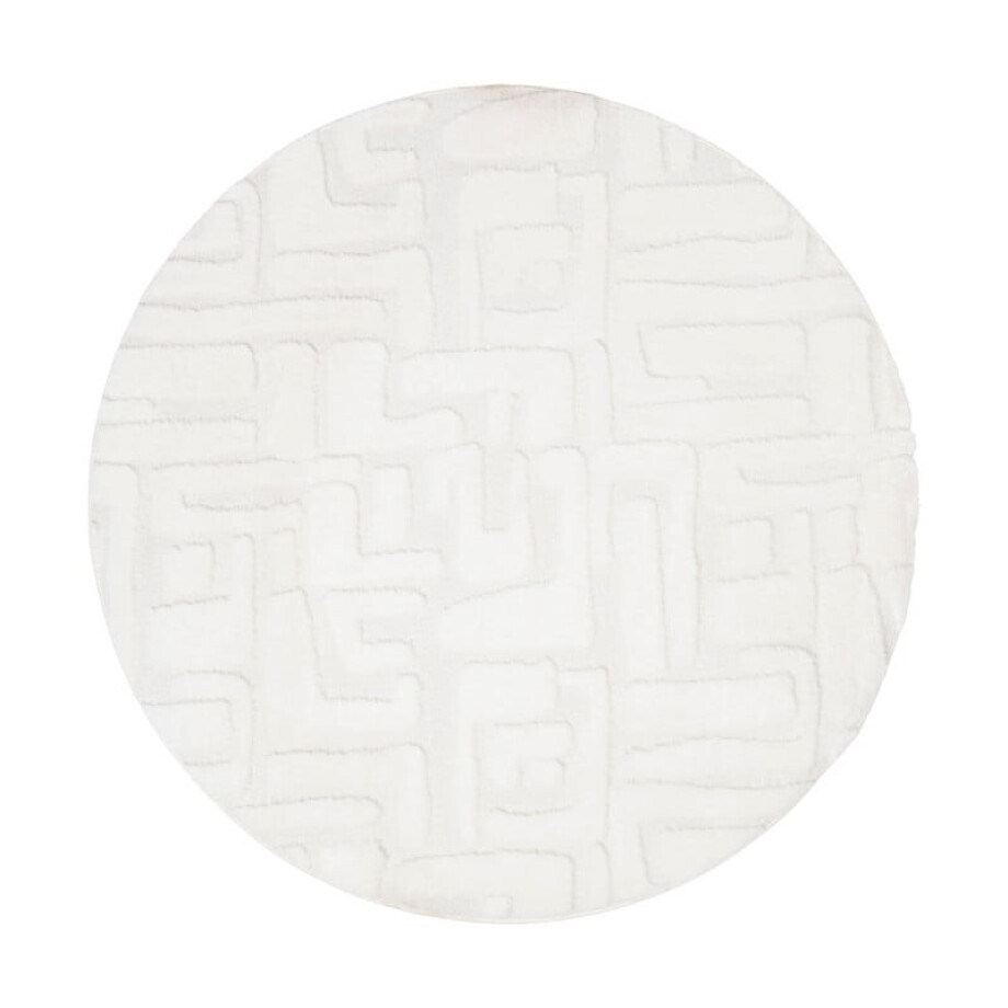 Vloerkleed native - wit - ø120 cm afbeelding 