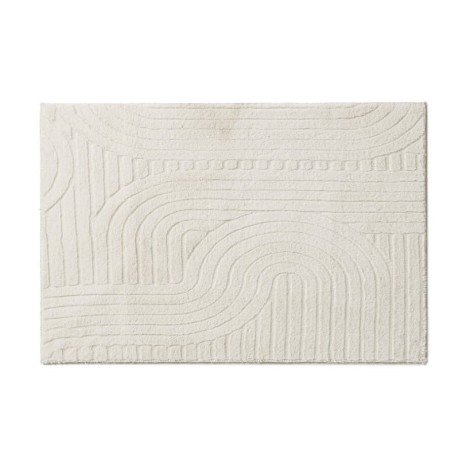 Vloerkleed wave - wit - 60x90 cm afbeelding 