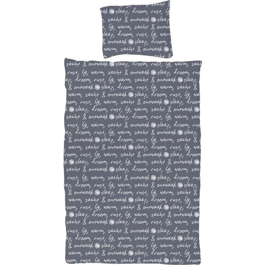 Dekbedovertrek Sweet Dreams anthr./wh. 240 x 220 afbeelding 1