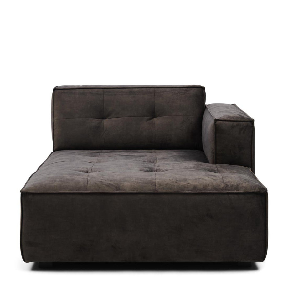 Brandon Chaise Longue Right, velvet, grimaldi grey afbeelding 1