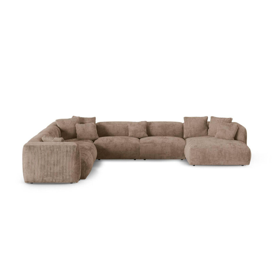 Modulaire hoekbank Martina links ribstof | Micadoni Home afbeelding 1