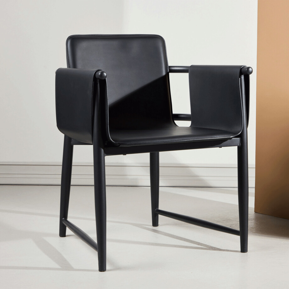 Nohr Fauteuil 'Molli' Lederlook, kleur Zwart afbeelding 1