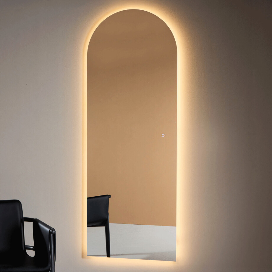 Nohr Gebogen Spiegel 'Maida' Met LED-verlichting, 185 x 70cm afbeelding 1