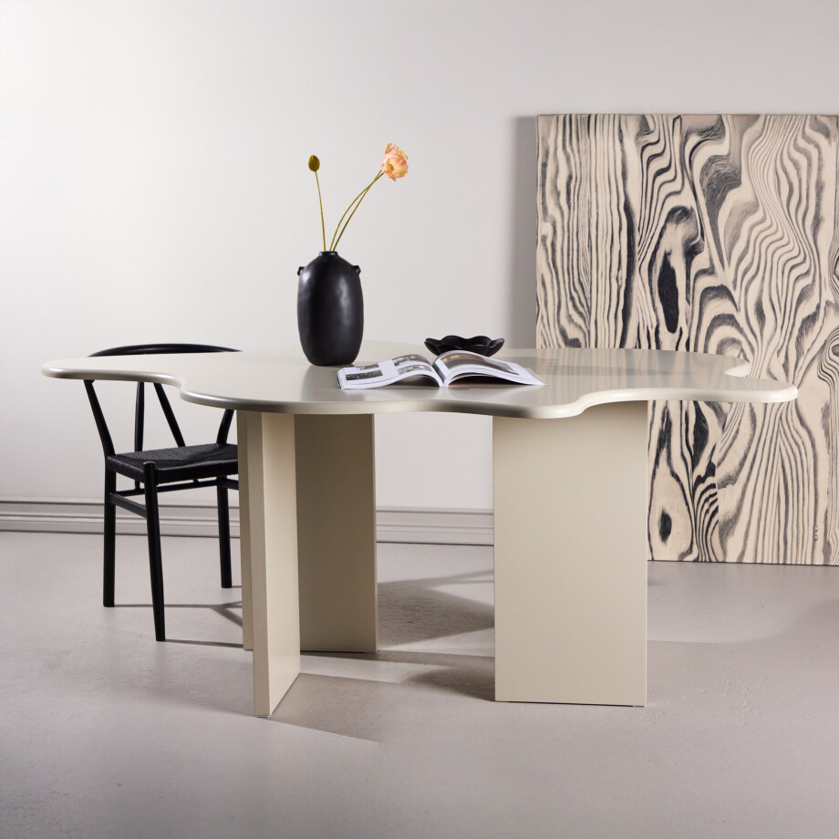 Nohr Organische Eettafel 'Arlis' 190 x 123cm, kleur Beige afbeelding 1