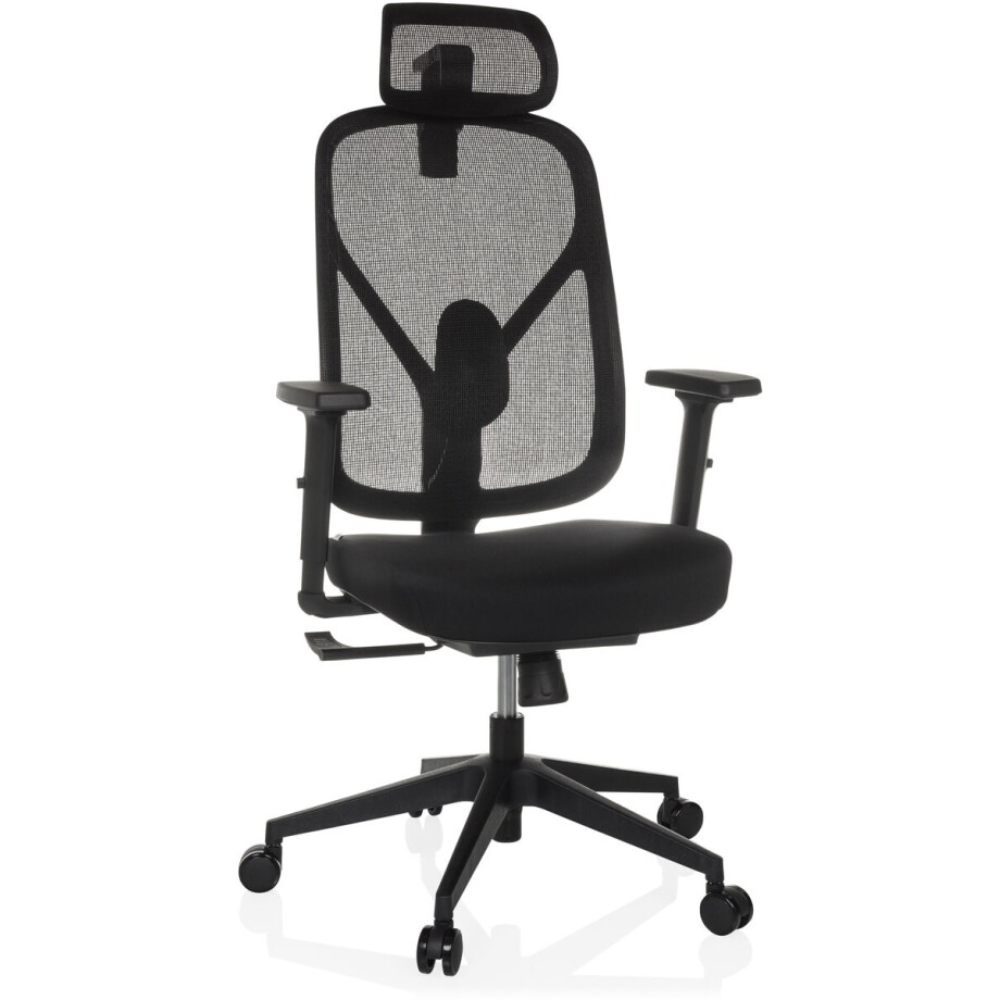 Bureaustoel / draaistoel RALOO ECO zitting stof / rugleuning mesh zwart hjh OFFICE Bureaustoel / draaistoel RALOO ECO zitting stof / rugleuning mesh zwart hjh OFFICE afbeelding 1