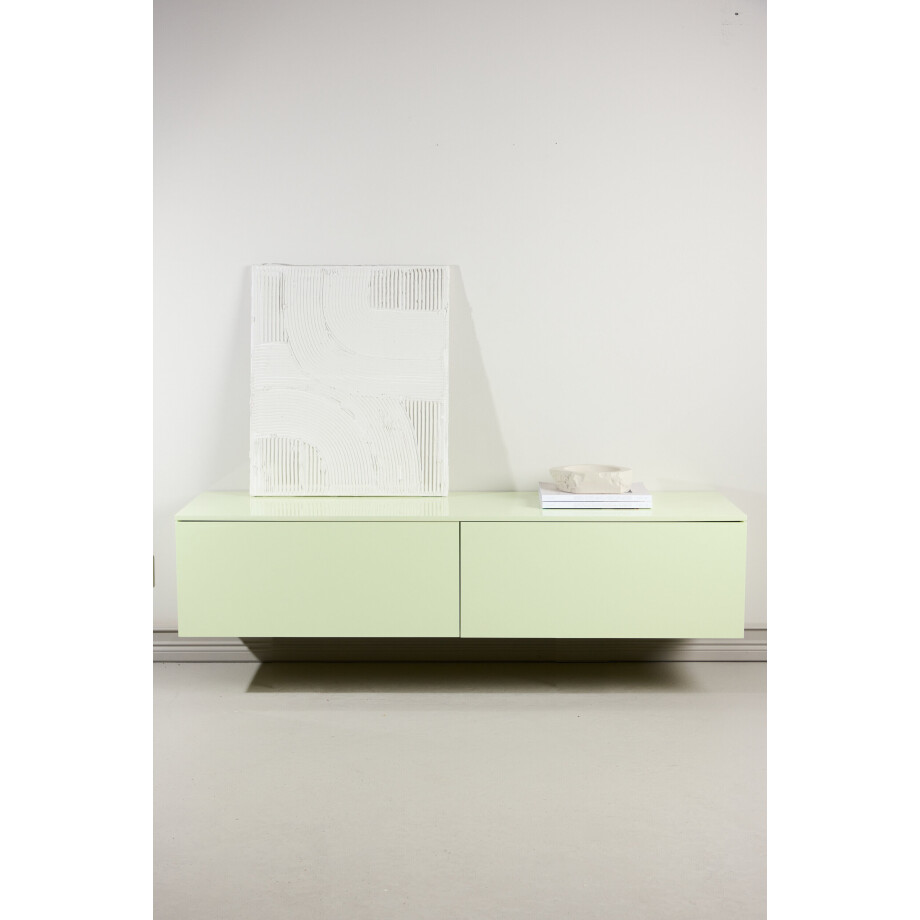 Nohr Zwevend TV-meubel 'Ericka' MDF, 160cm, kleur Groen afbeelding 1