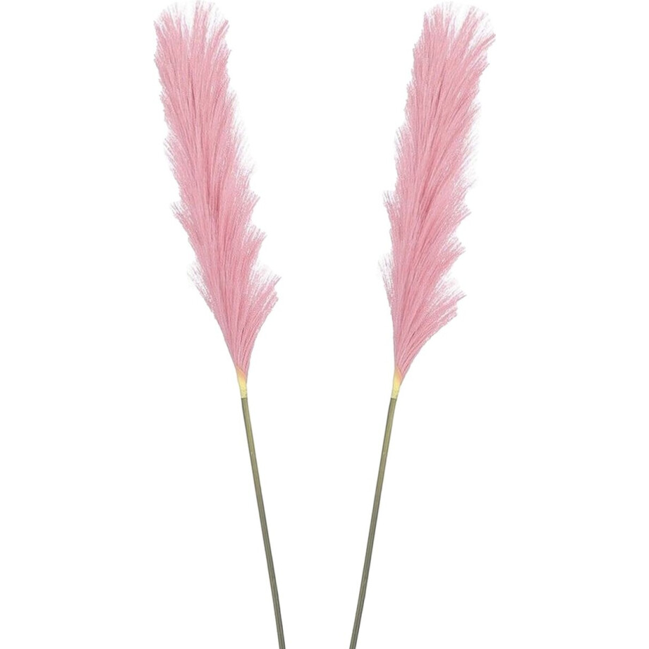 Mica Decorations Pluimgras losse steel/tak - 2x - roze - 104 cm - Decoratie kunst bloemen afbeelding 1