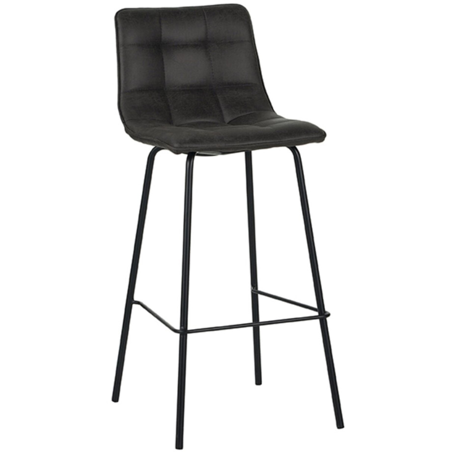 LABEL51 Bistro Barkruk - Grijs - Stof - Zithoogte 78 - Kruk - afbeelding 1