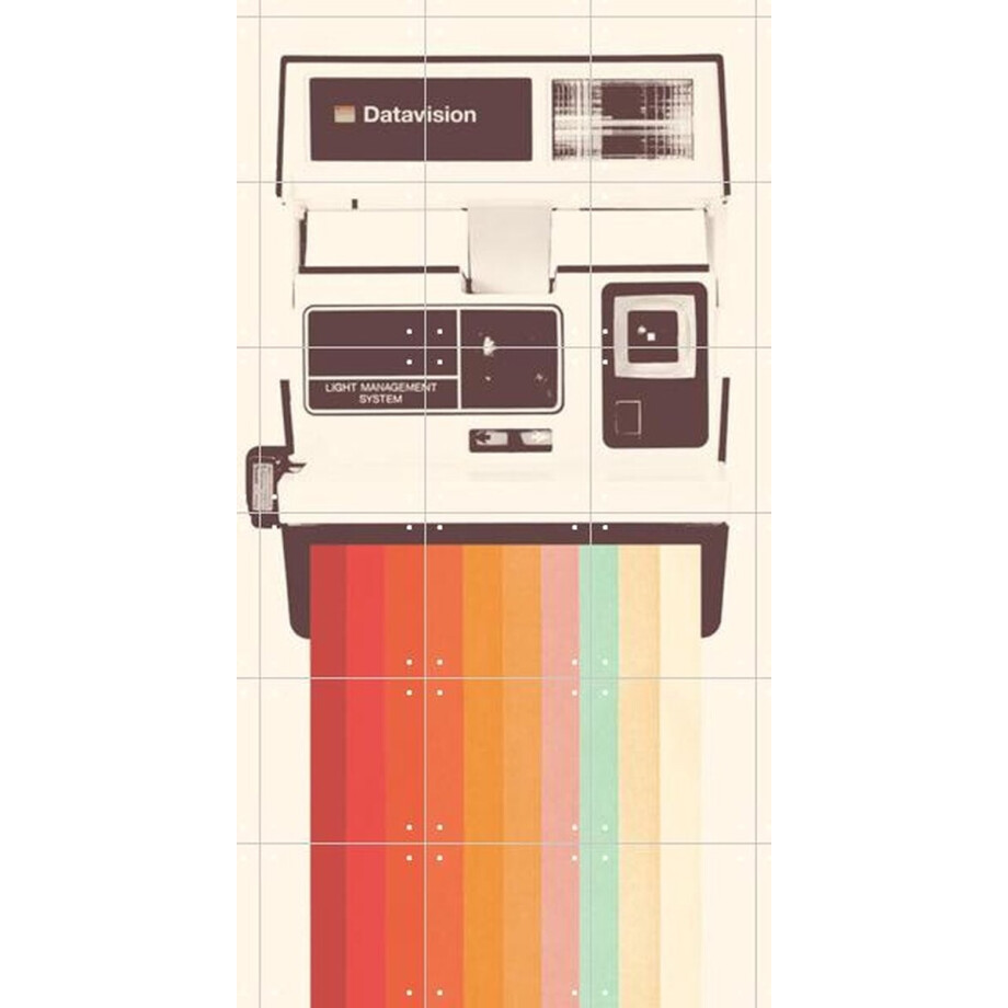 IXXI Instant Camera Rainbow, Florent Bodart - 100 x 140 cm - Gratis ophangtool - Grote wanddecoratie en posters - Speels, Kleurrijk, Retro, Vintage afbeelding 1