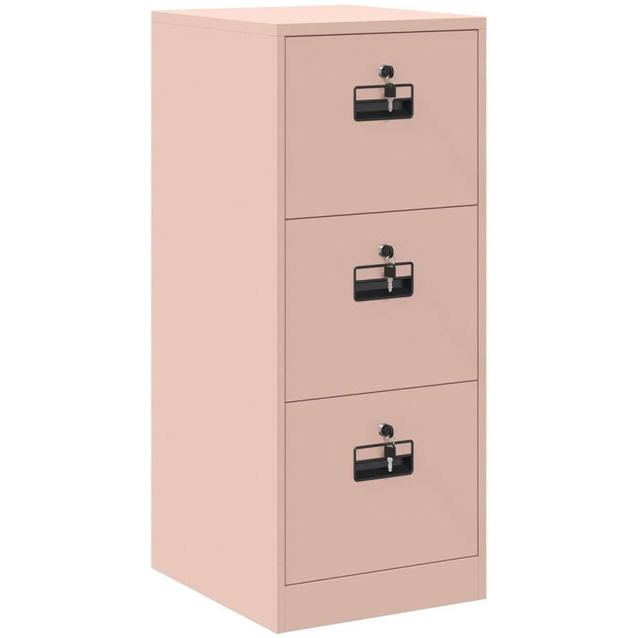 vidaXL - Bestandkast - met - lade - Roze - 44 - x - 50 - x - 106.5 - cm - Koudgewalst - Staal afbeelding 1